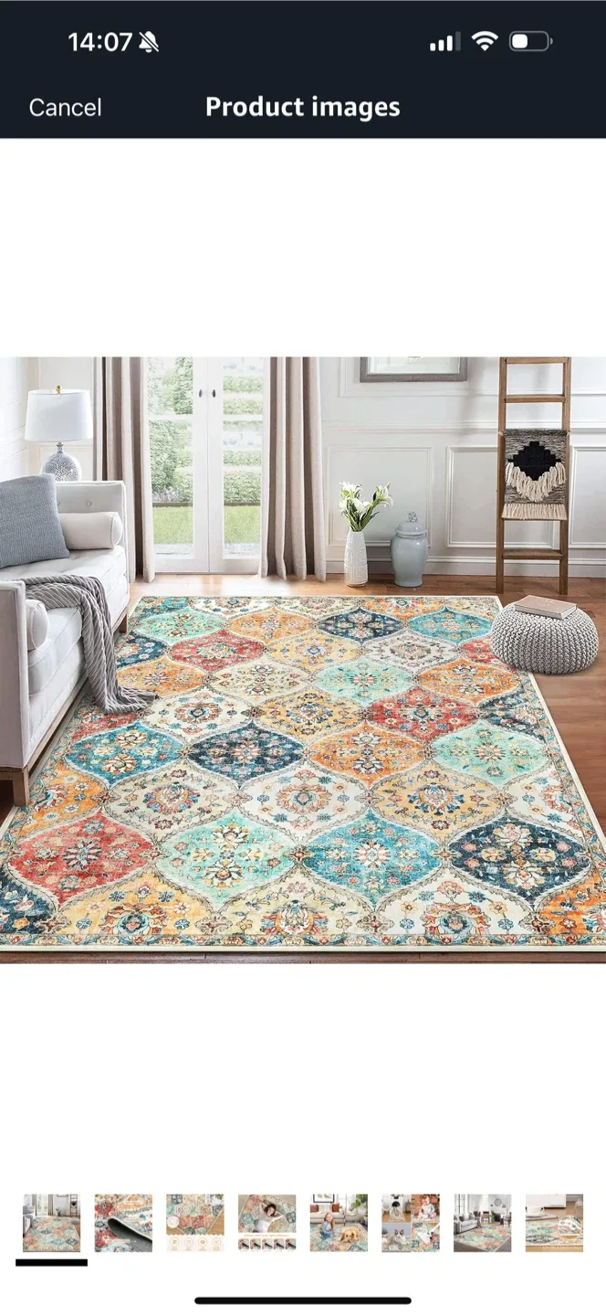 9x12 Area Rug Large Moroccan Trellis Machine thumbnail