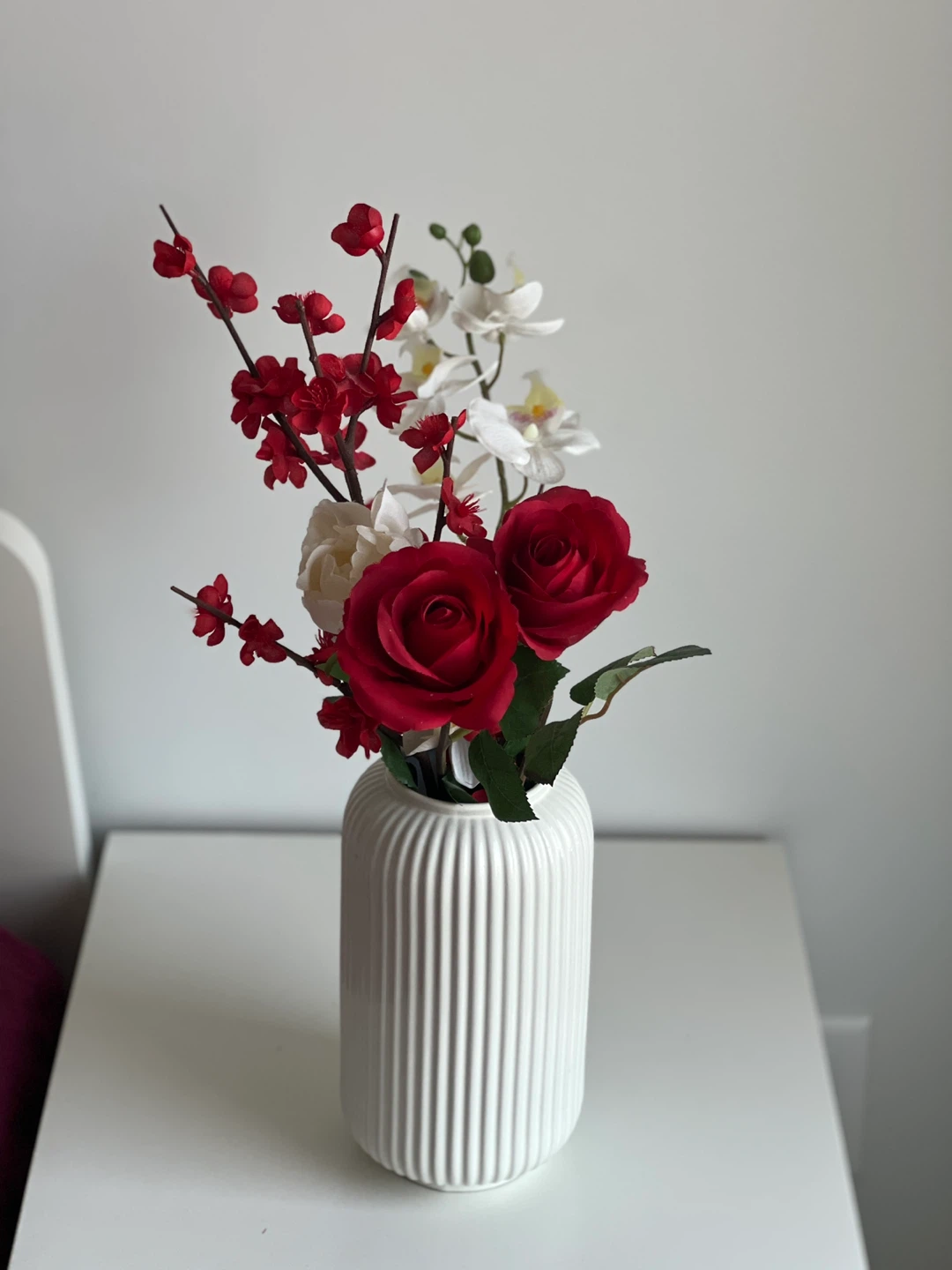 Floral Arrangement in White Vase