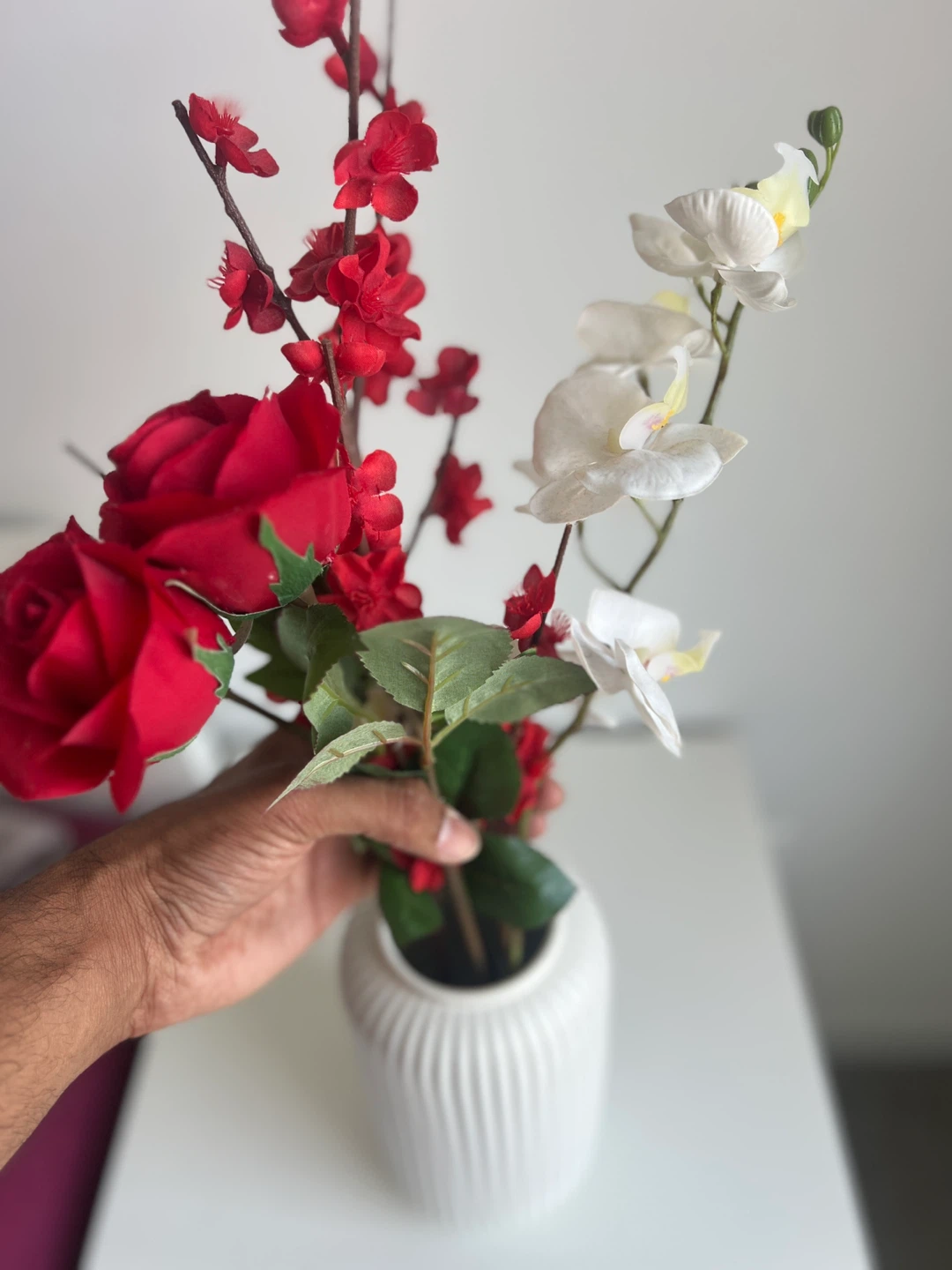 Floral Arrangement in White Vase - photo 4