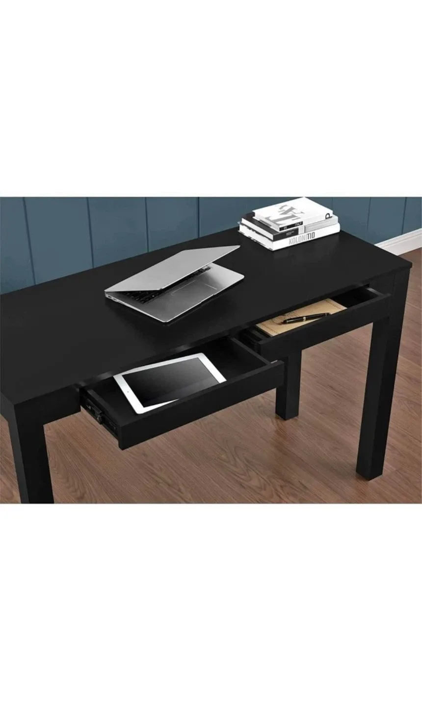 Black Desk with Drawers image indicator(2)