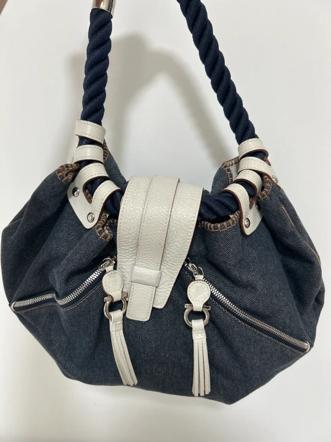 Salvatore Ferragamo Denim Hobo Bag