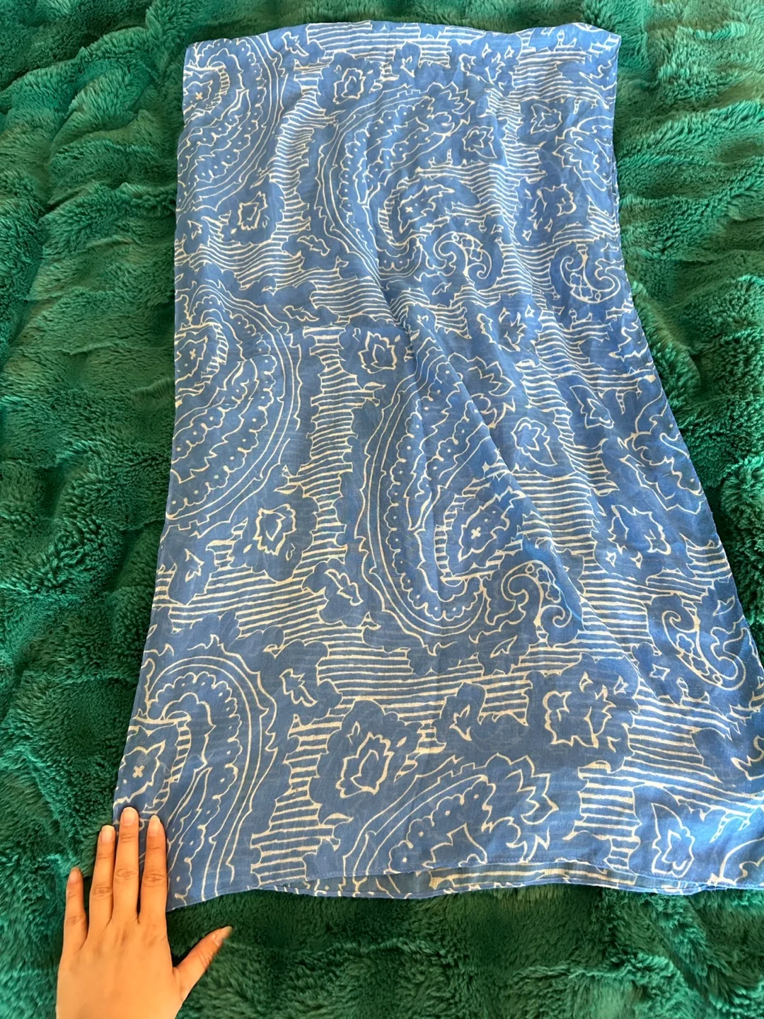 J.crew Blue Cotton Scarf(Brand New) image indicator(2)