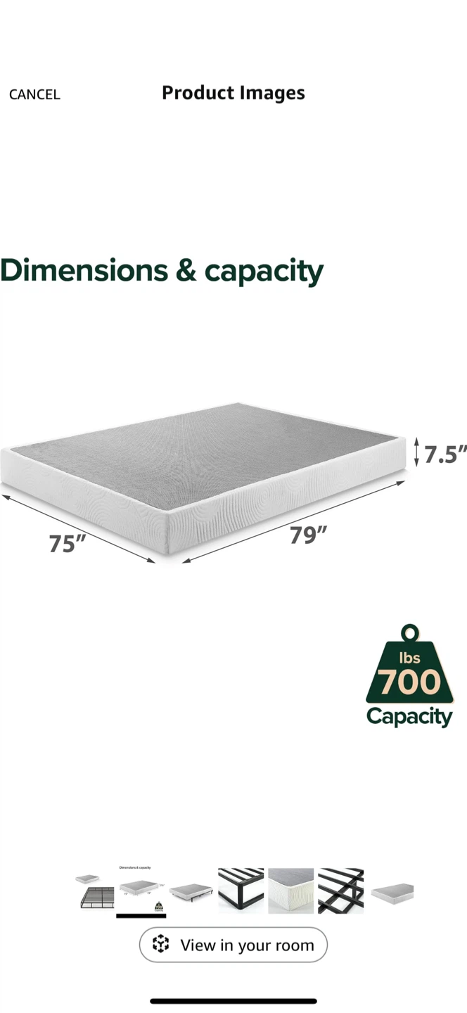 Zinus Queen Mattress Foundation 79x75 inch