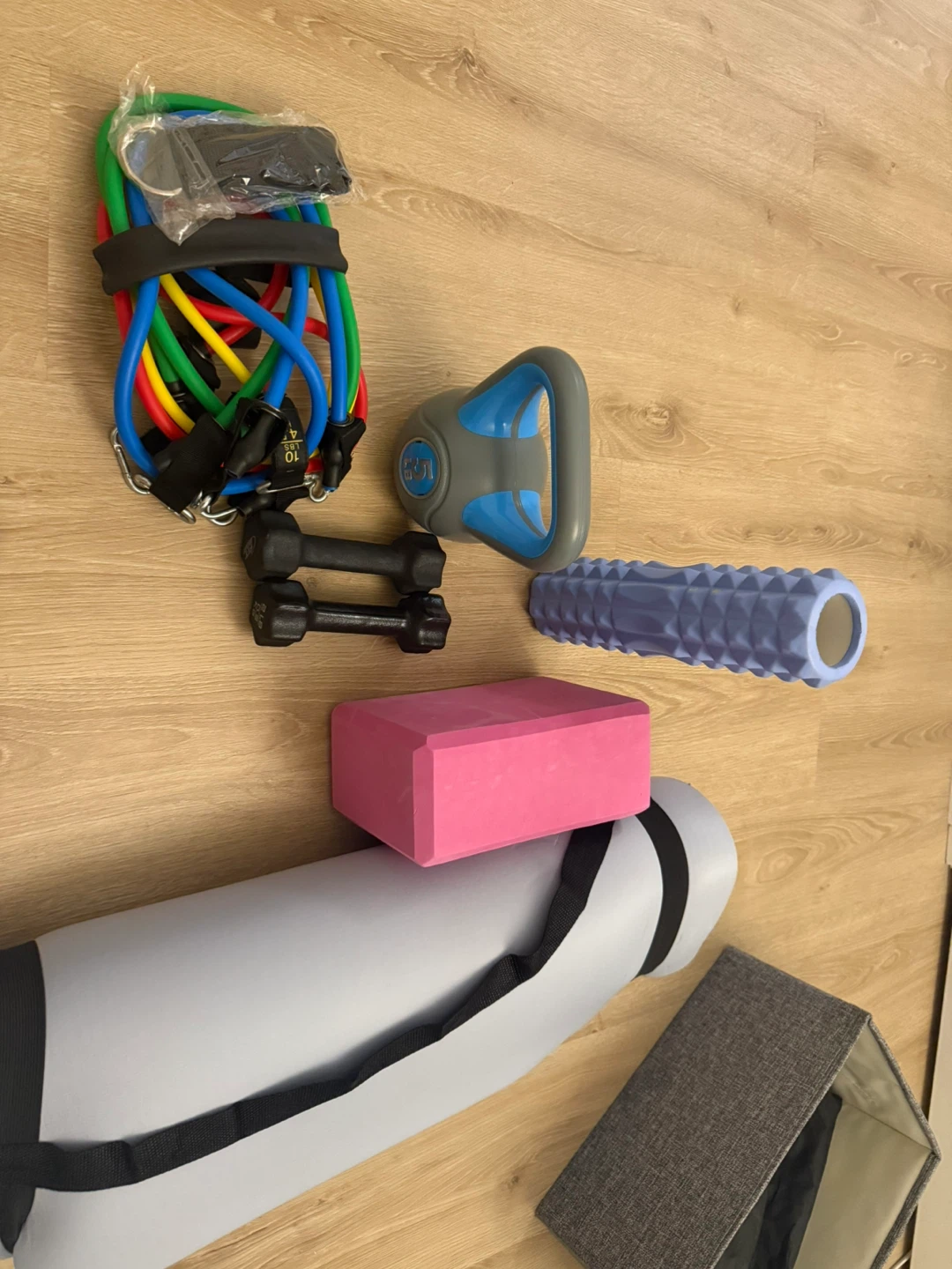 Home Gym Set: Weights, Resistance Bands, Yoga Block