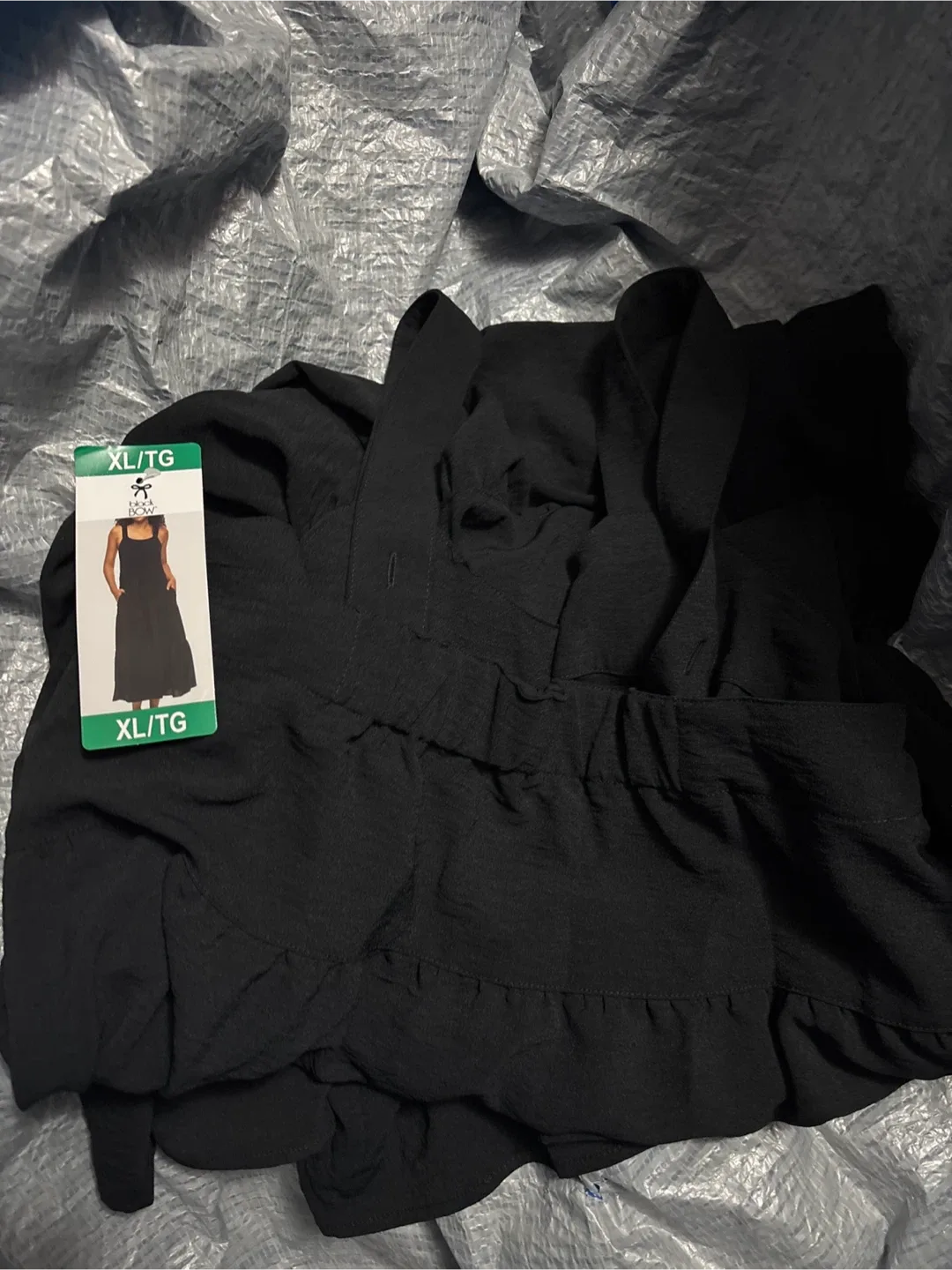 Black Bow Black Dress - Size XL/TG thumbnail