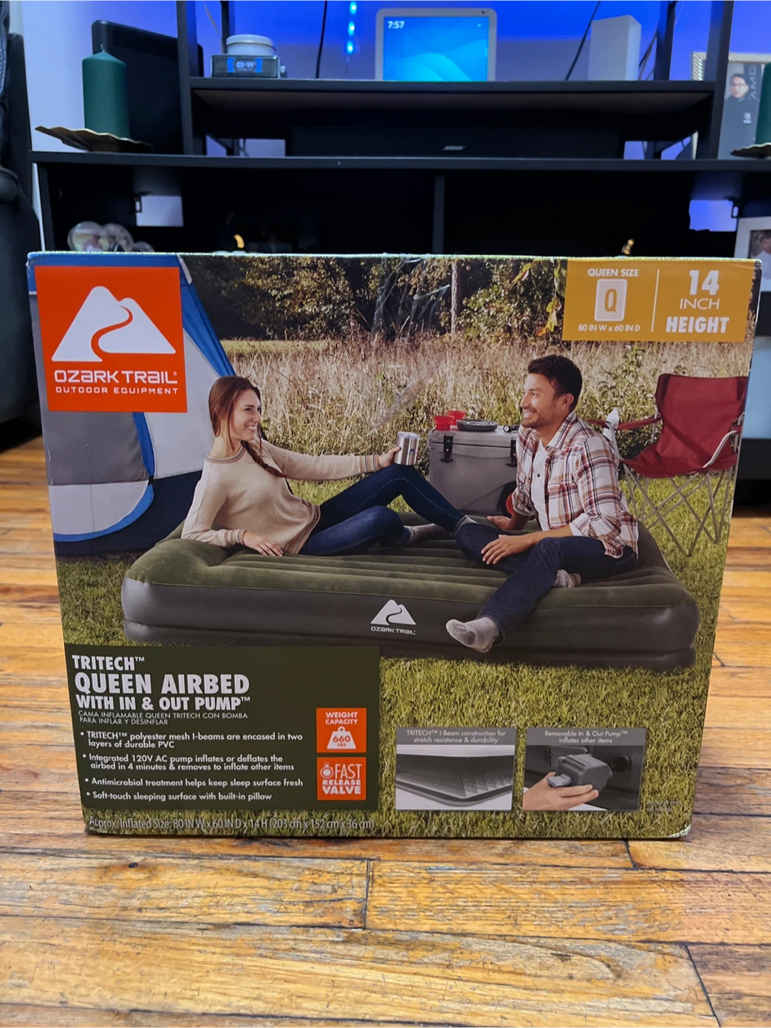 Ozark Trail Queen Airbed w/ Built-In Pump - NEW
