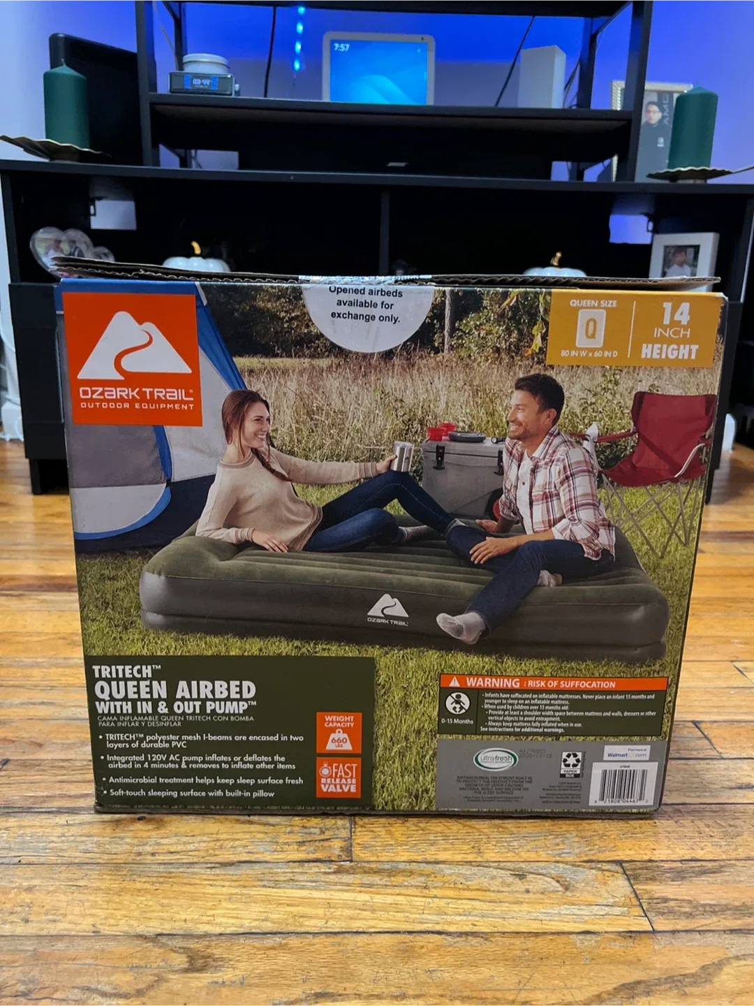 Ozark Trail Queen Airbed w/ Built-In Pump - NEW image indicator(2)