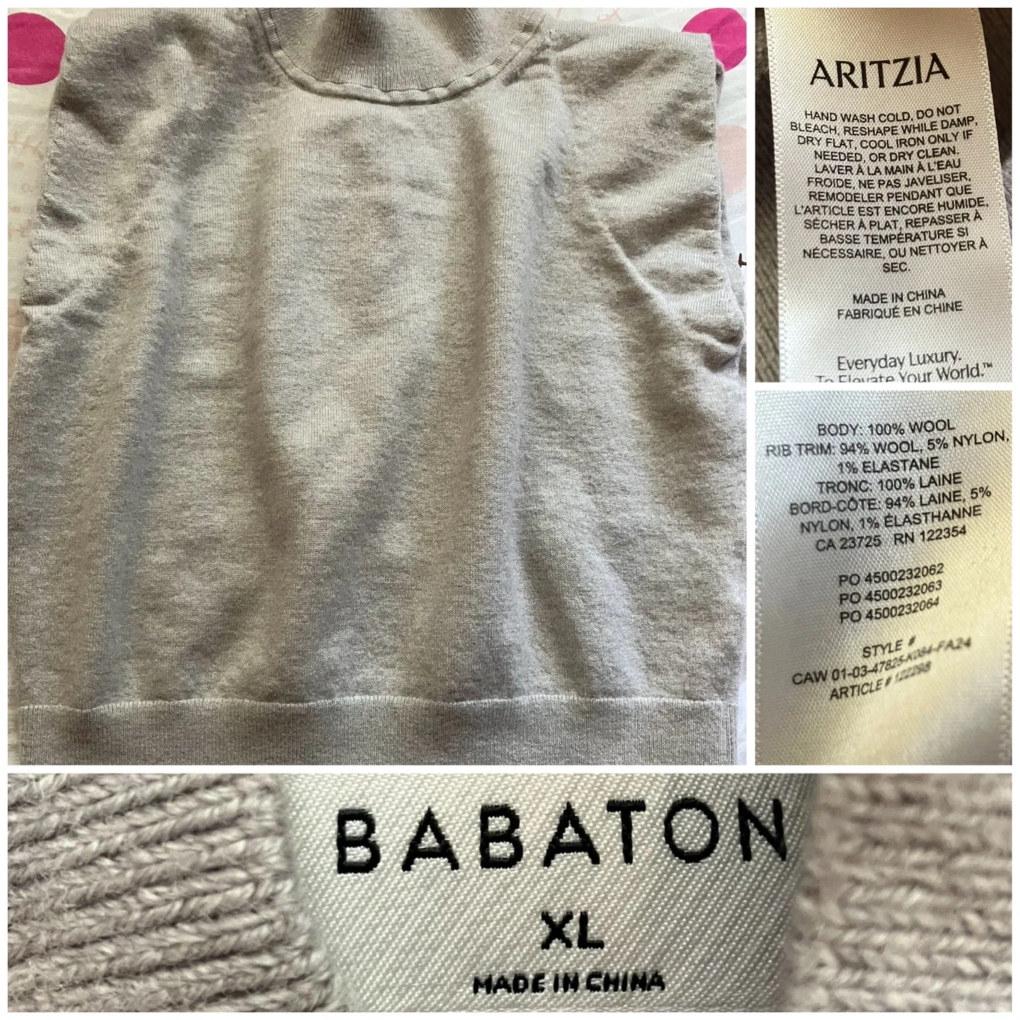 (Aritzia Babaton) Wool Sleeveless Sweater - Size Women XL thumbnail