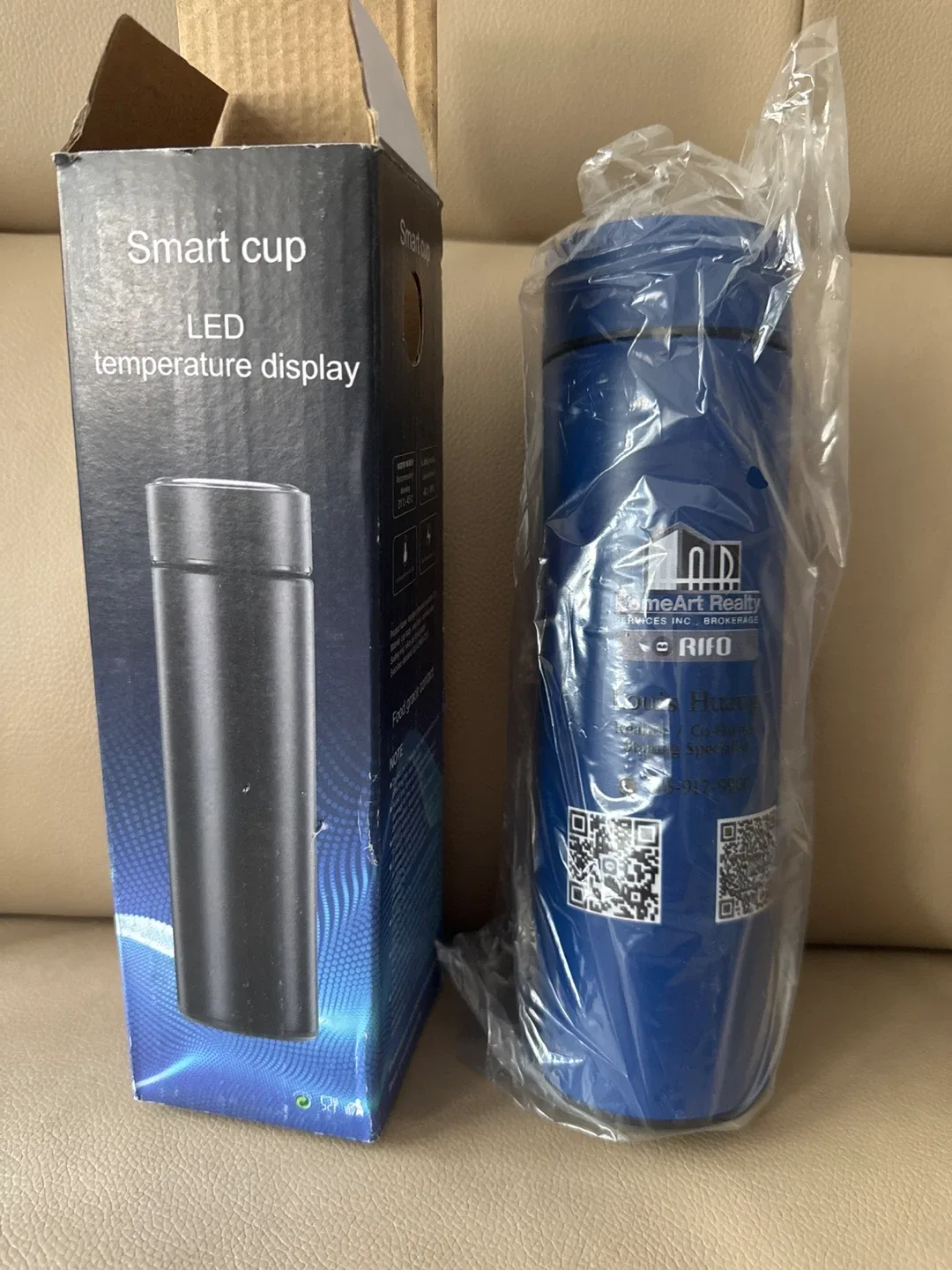 Blue Smart Cup with LED Temperature Display image indicator(4)