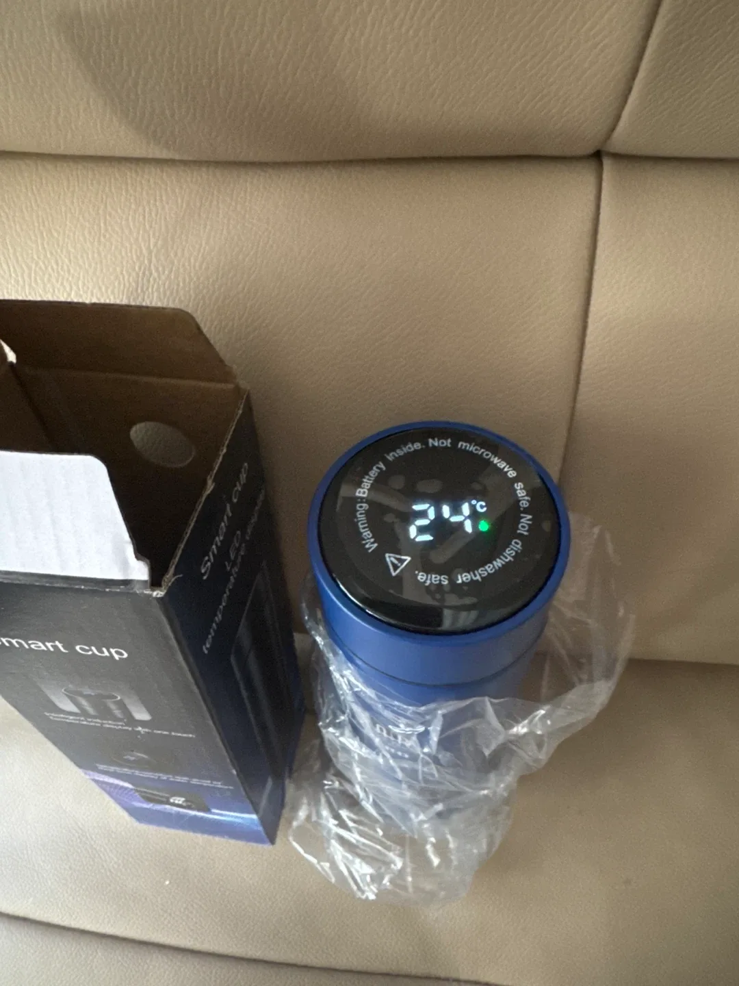 Blue Smart Cup with LED Temperature Display image indicator(6)