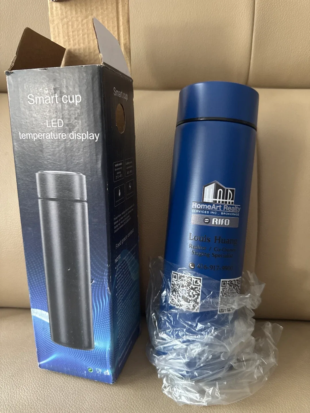 Blue Smart Cup with LED Temperature Display image indicator(5)