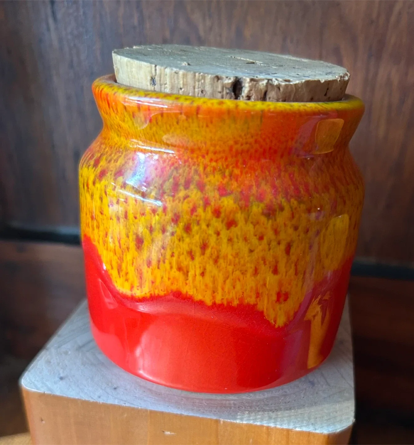 Honey Pot Meadowcroft Metcalfe Art Pottery MCM Canada fat lava thumbnail