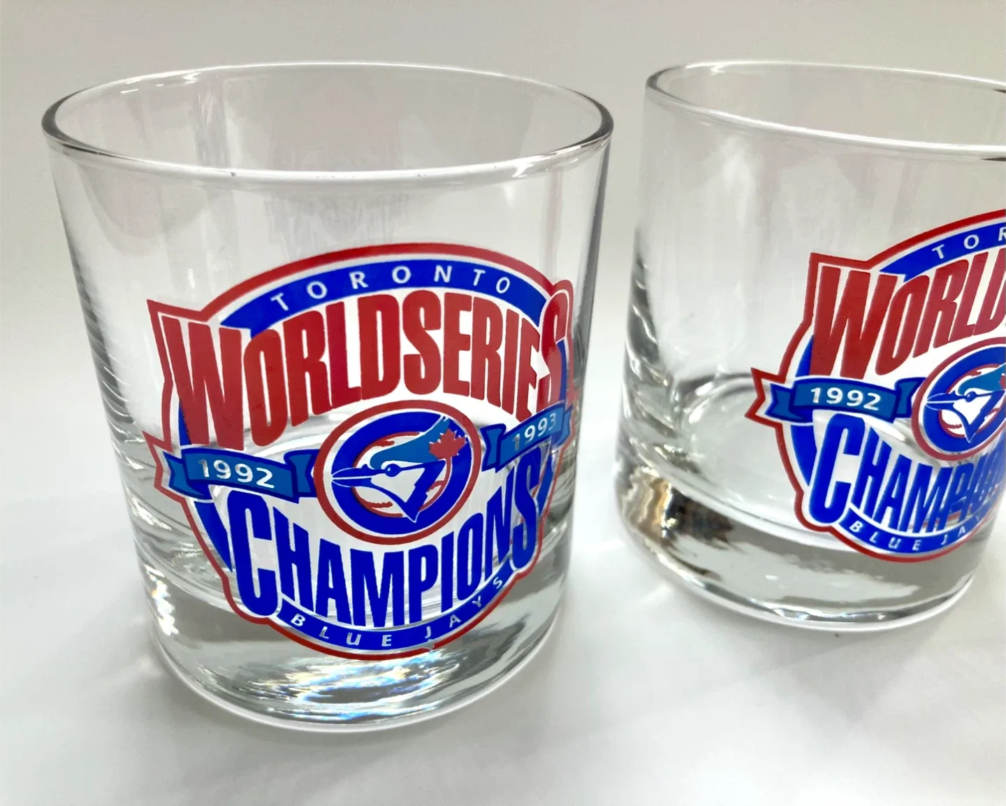 Vintage Pair of Blue Jays 92/93 World Series Lowball Glasses thumbnail