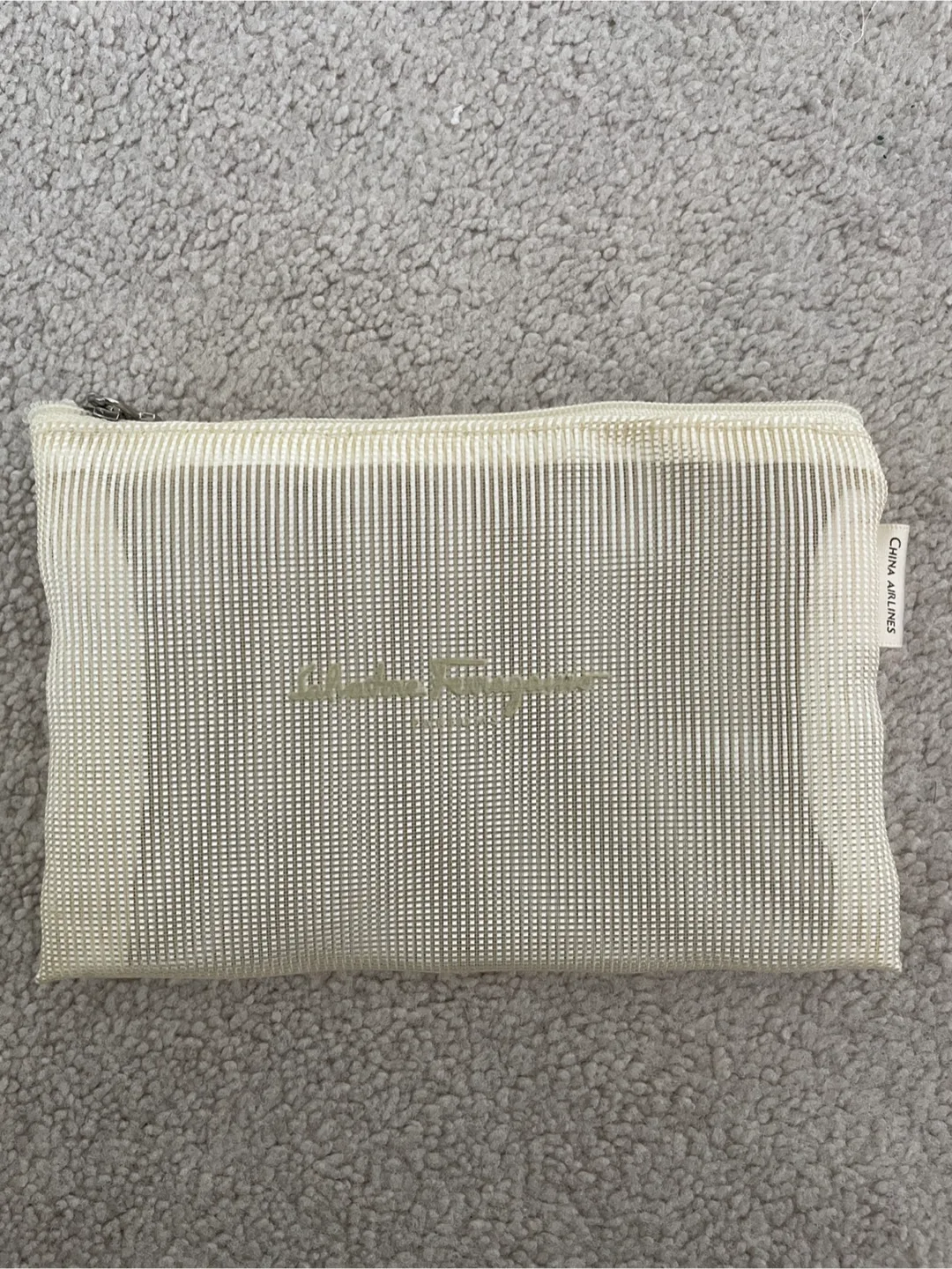 Salvatore Ferragamo White Mesh Pouch thumbnail