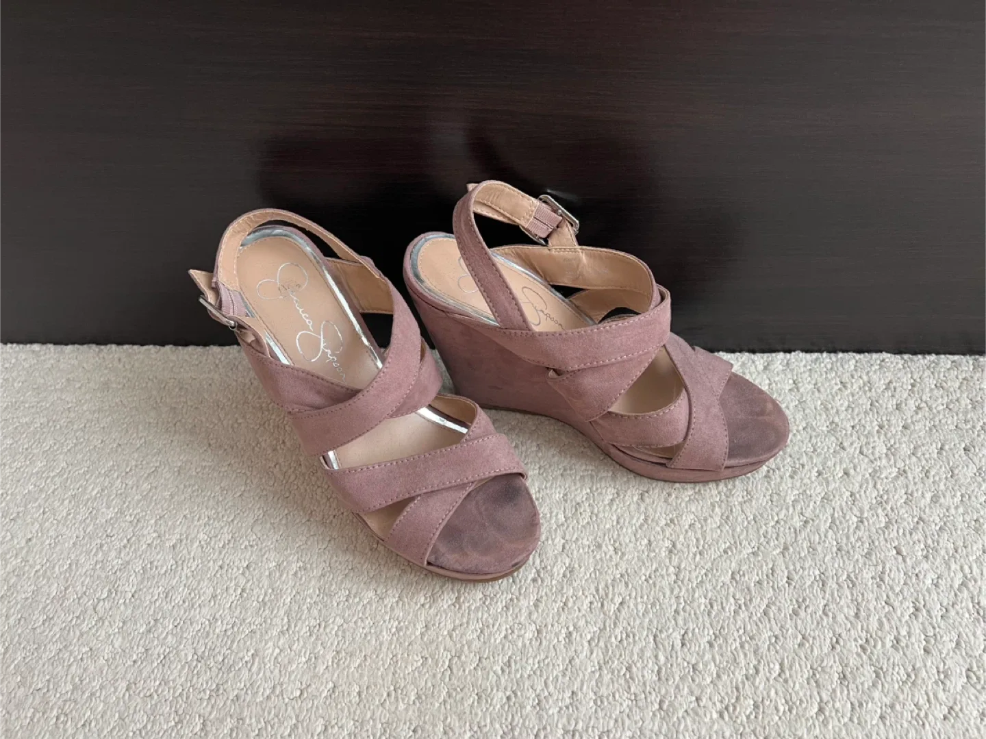 Jessica Simpson Mauve Wedge Sandals thumbnail