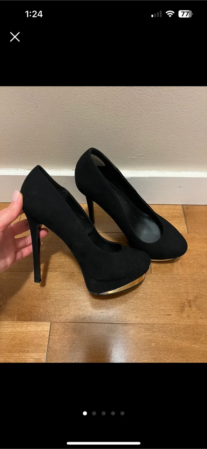 Aldo Black Suede Heels - US Size 7 thumbnail