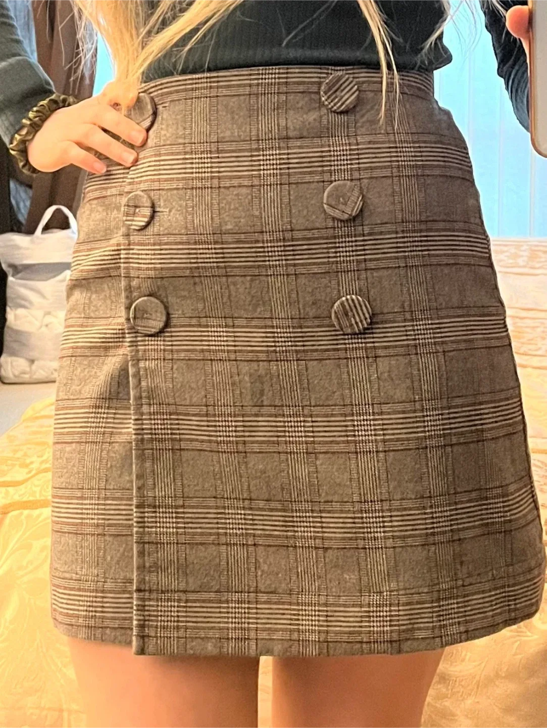 Mango Suit Plaid Mini Skirt - Size S/M thumbnail
