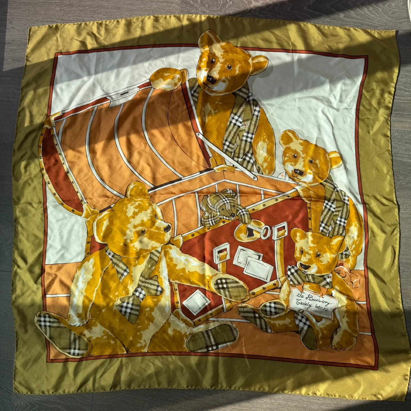 Burberry Vintage teddy bears silk scarf image indicator(2)