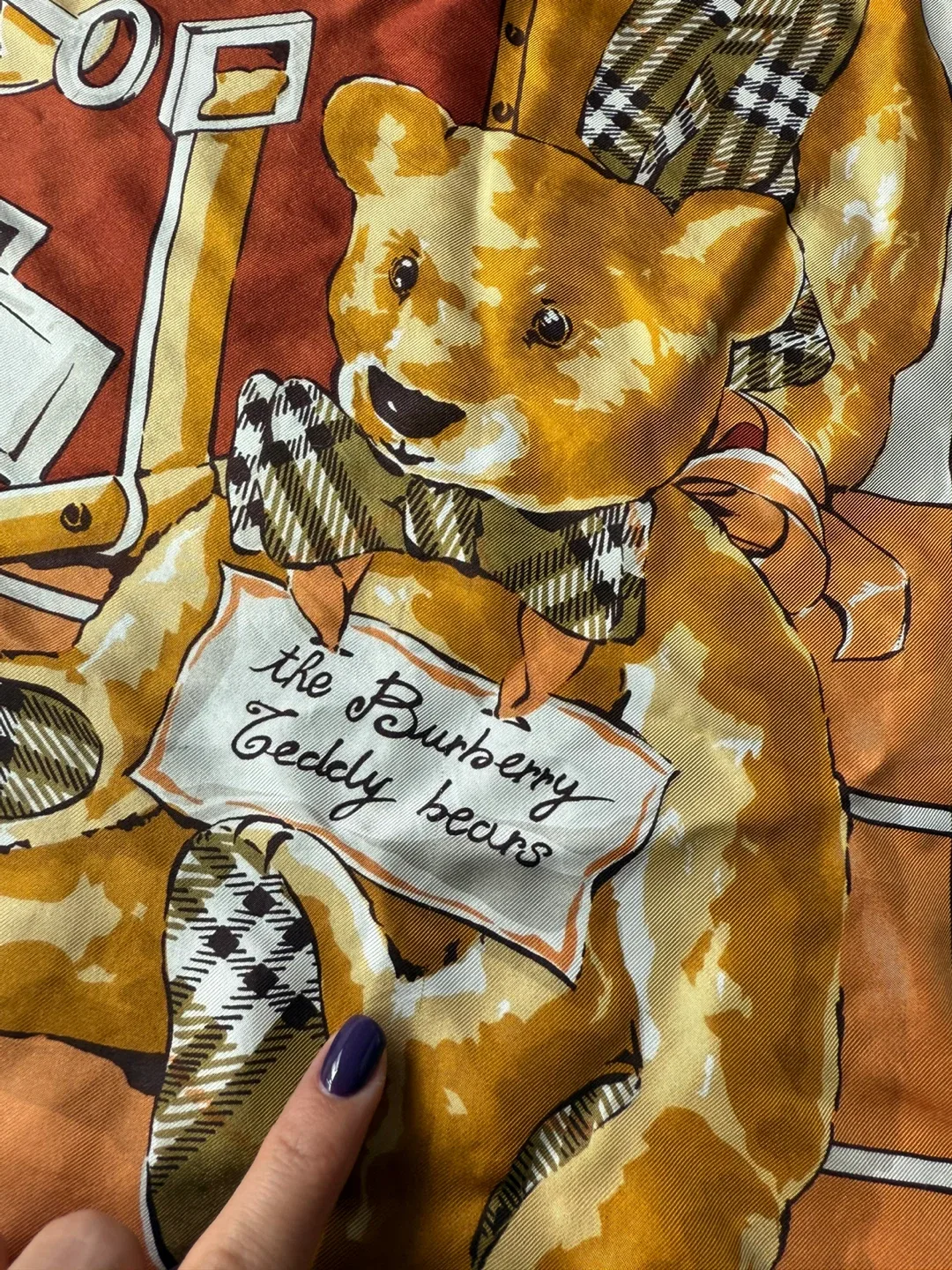 Burberry Vintage teddy bears silk scarf image indicator(6)