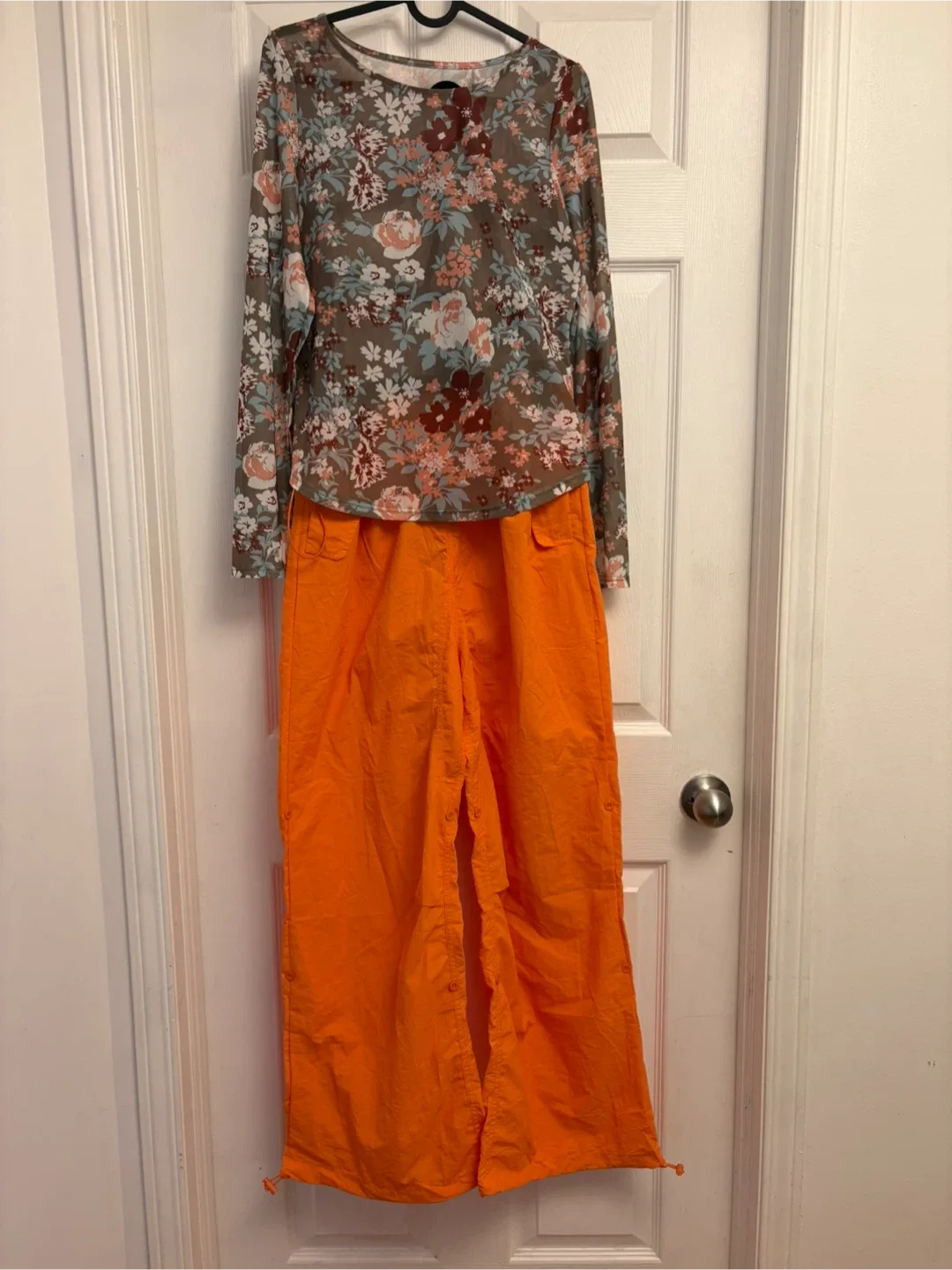 New Low Waist Baggy Cargo Pants Straight Fit Drawstring + blouse thumbnail
