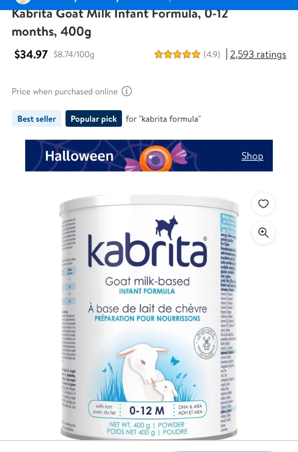 Kabrita Goat Milk-Based Infant Formula (0-12M) image indicator(2)