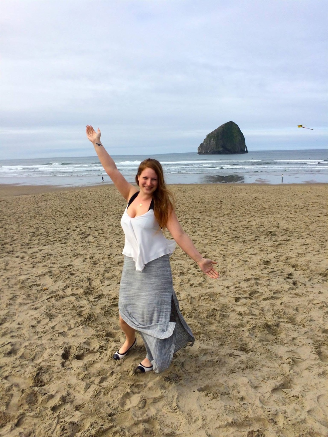 Grey Maxi Skirt (Side Slits)