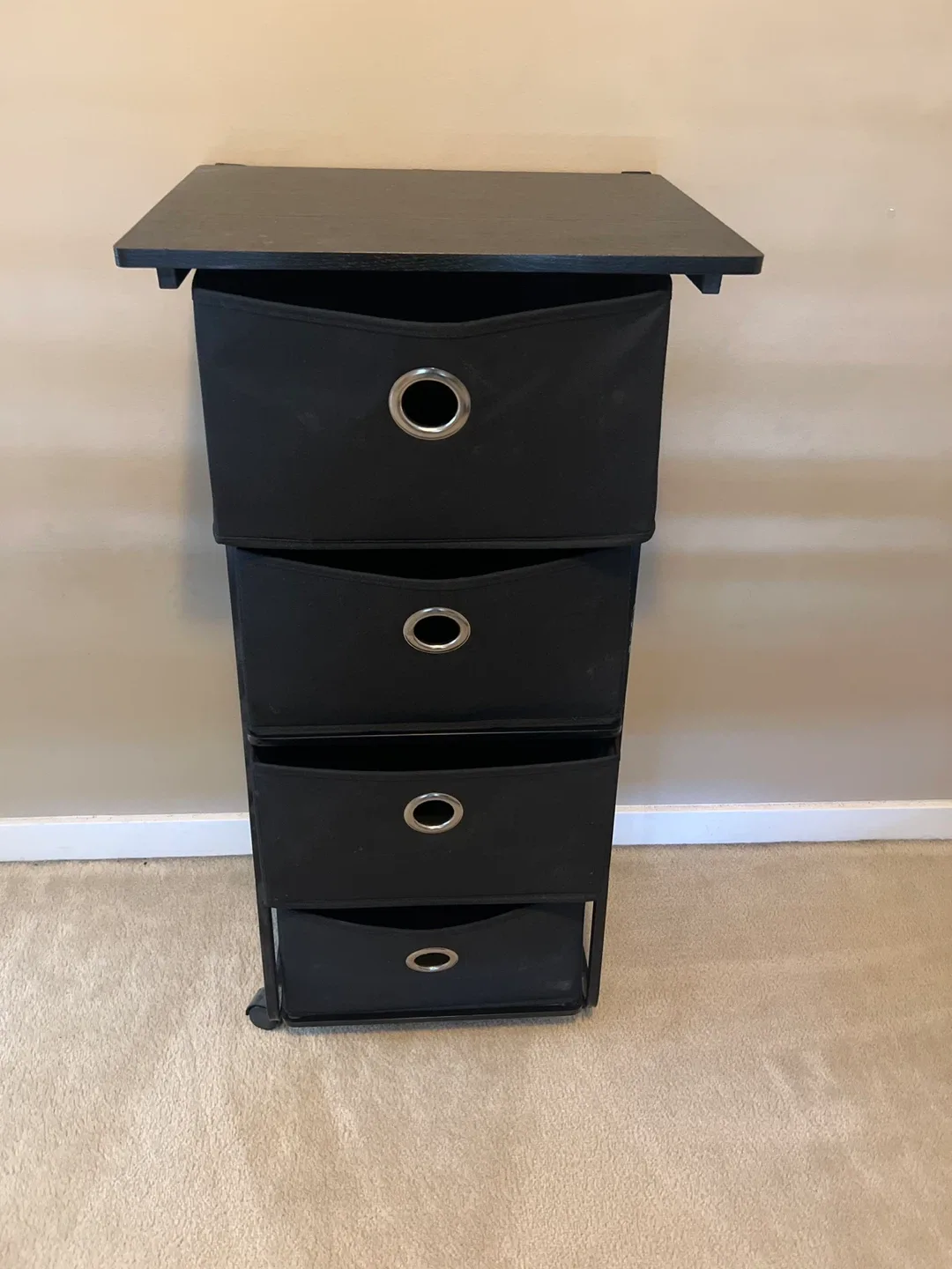 Black 4-Drawer Storage Tower thumbnail