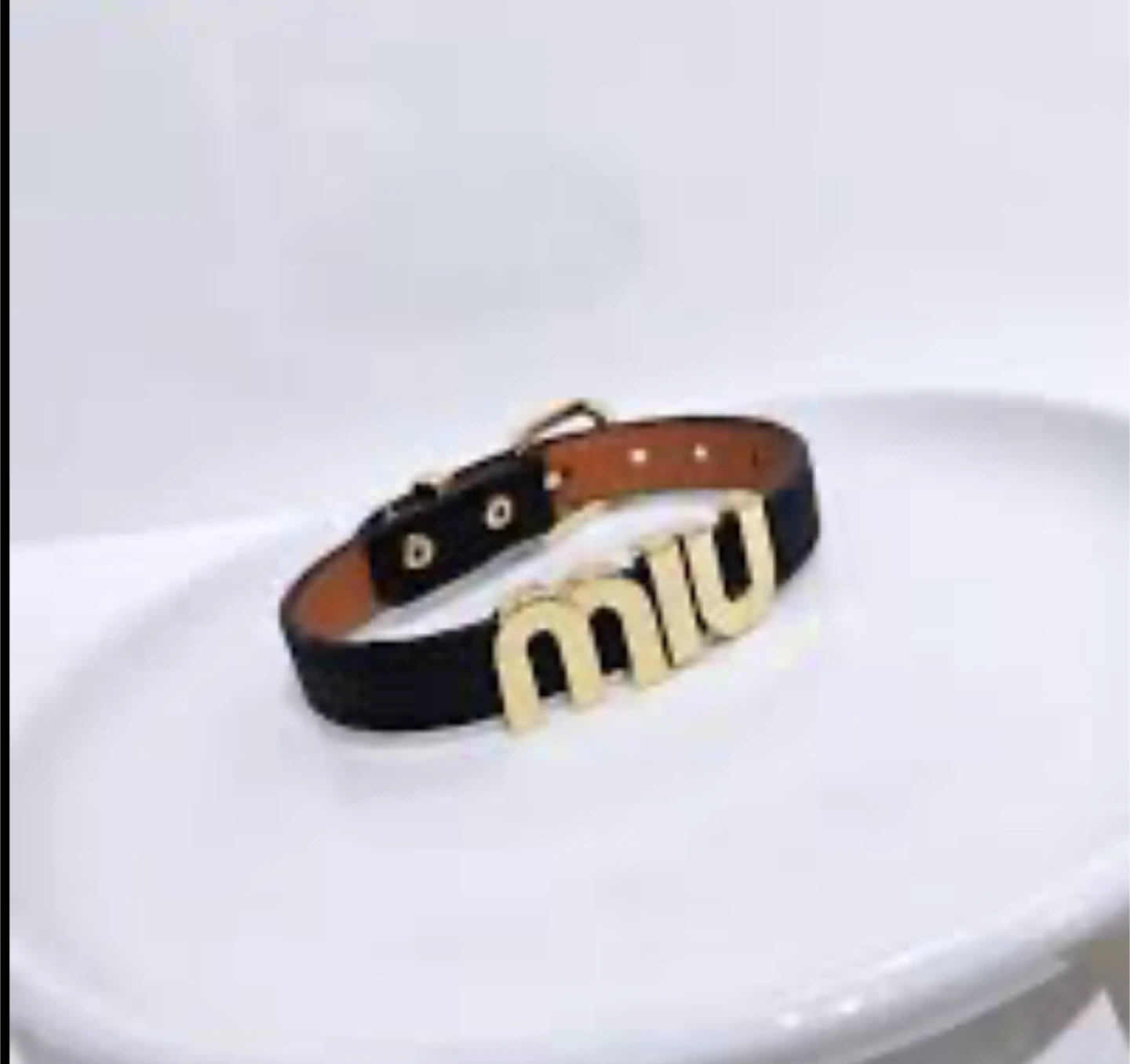 Miu Miu Black Leather Bracelet - photo 2