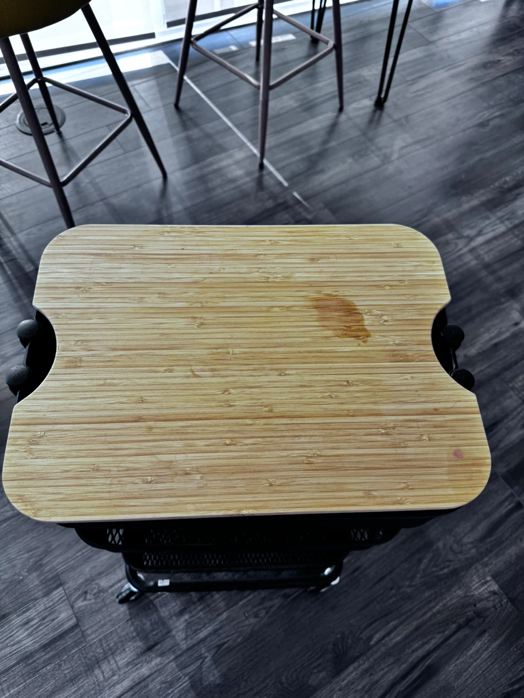 Ikea Black Rolling Cart with Wooden Top (cutting board) - photo 2