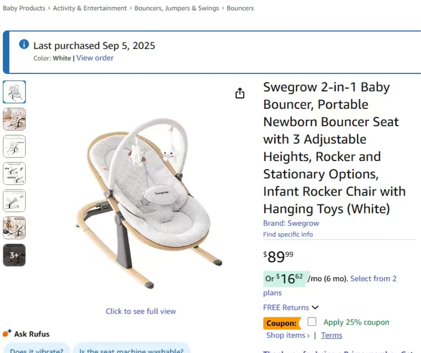 Swegrow 2-in-1 Baby Bouncer image indicator(2)