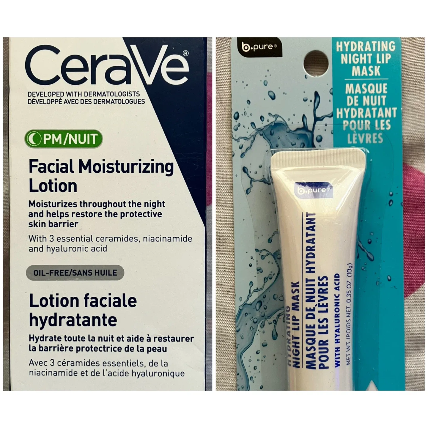 (Skin & Lip Care) CeraVe PM Facial Lotion & Hydrating Lip Mask thumbnail