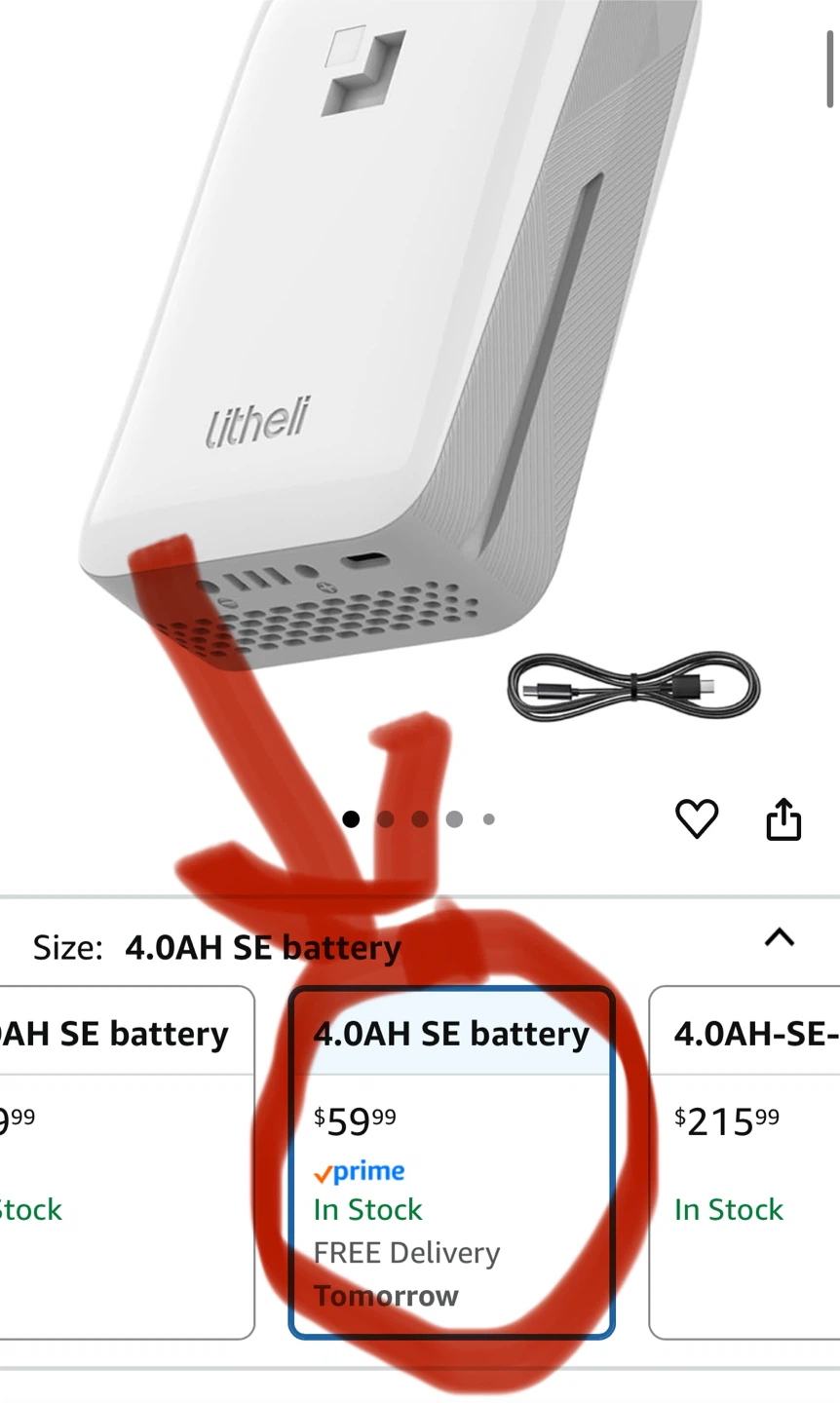Litheli Battery Pack 20V, 4.0Ah - photo 2