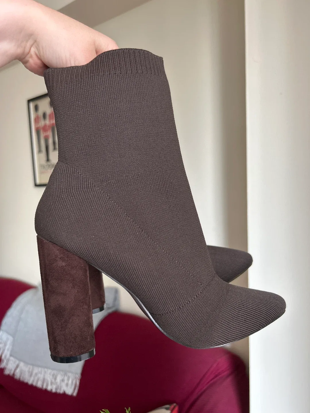 Brown Heeled Sock Boots image indicator(3)