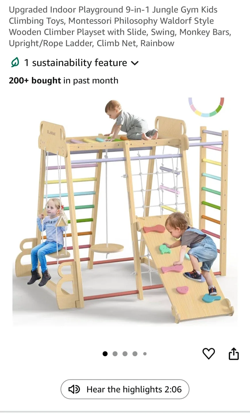 Bluewud Indoor Jungle Gym - Kids Climbing Toy image indicator(2)