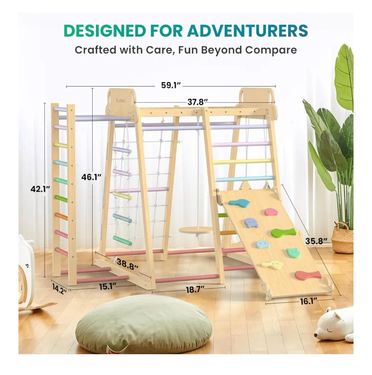Bluewud Indoor Jungle Gym - Kids Climbing Toy image indicator(3)