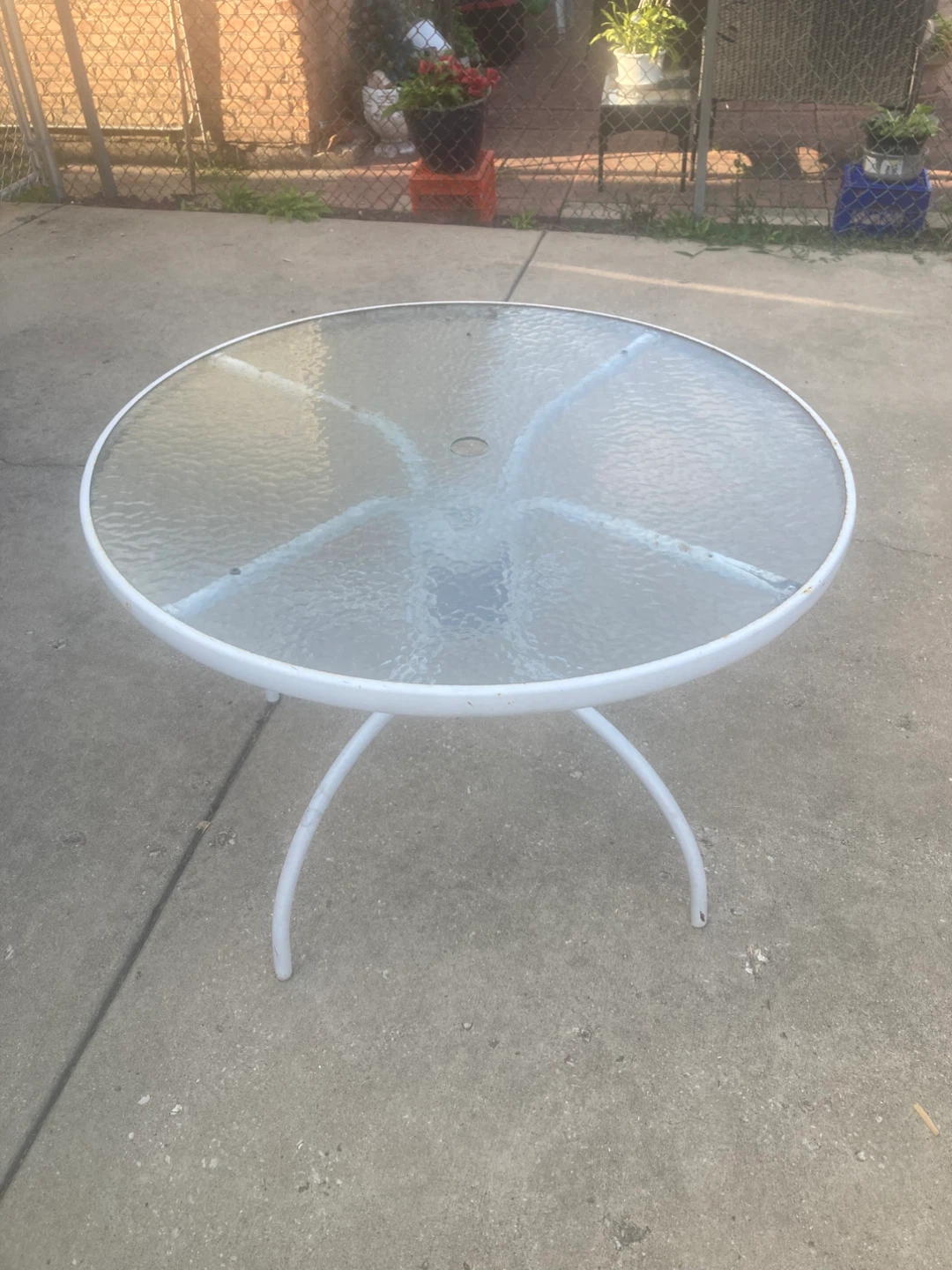 Outdoor Round Glass Top Table