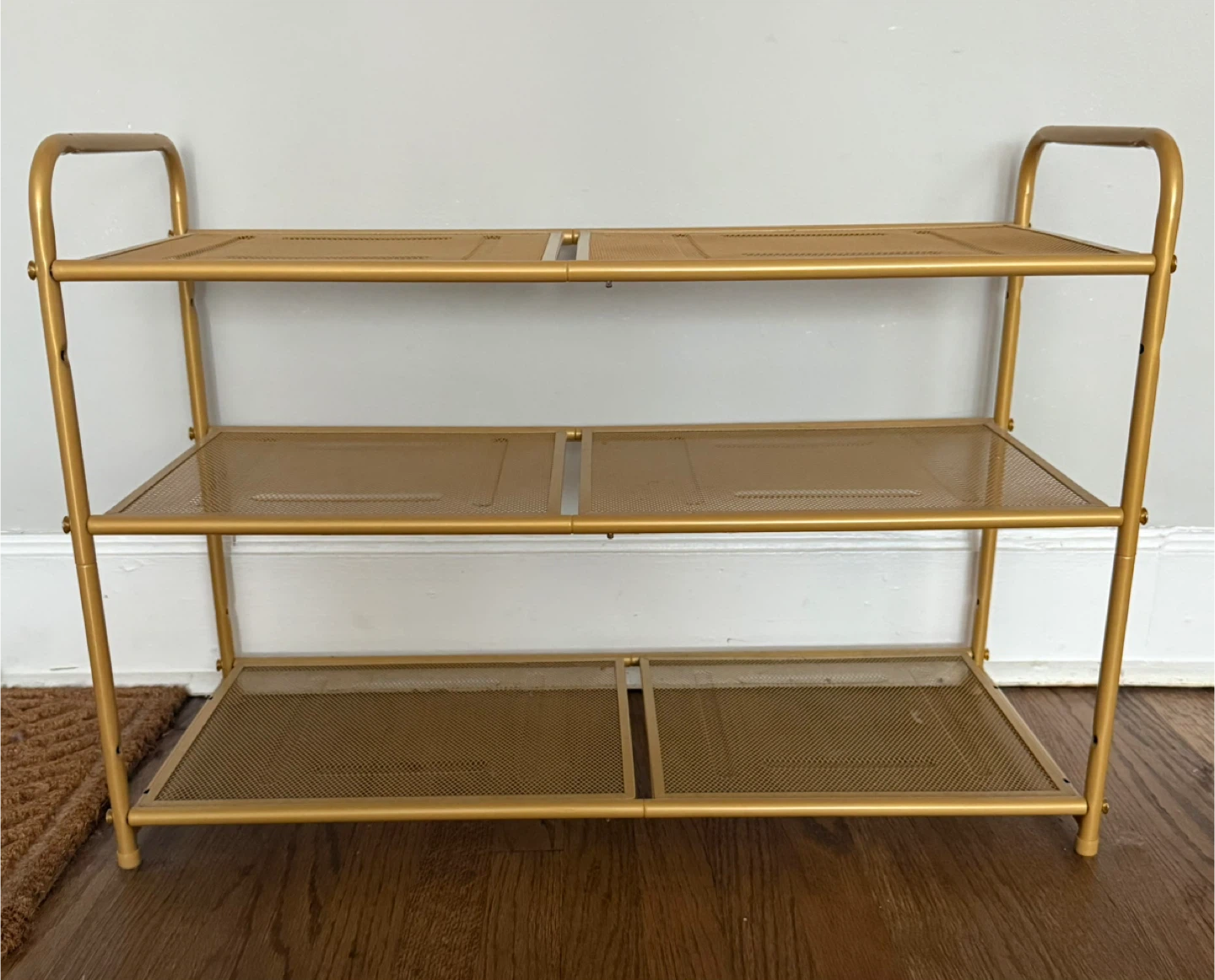 Gold Metal 3-Tier Shoe Rack