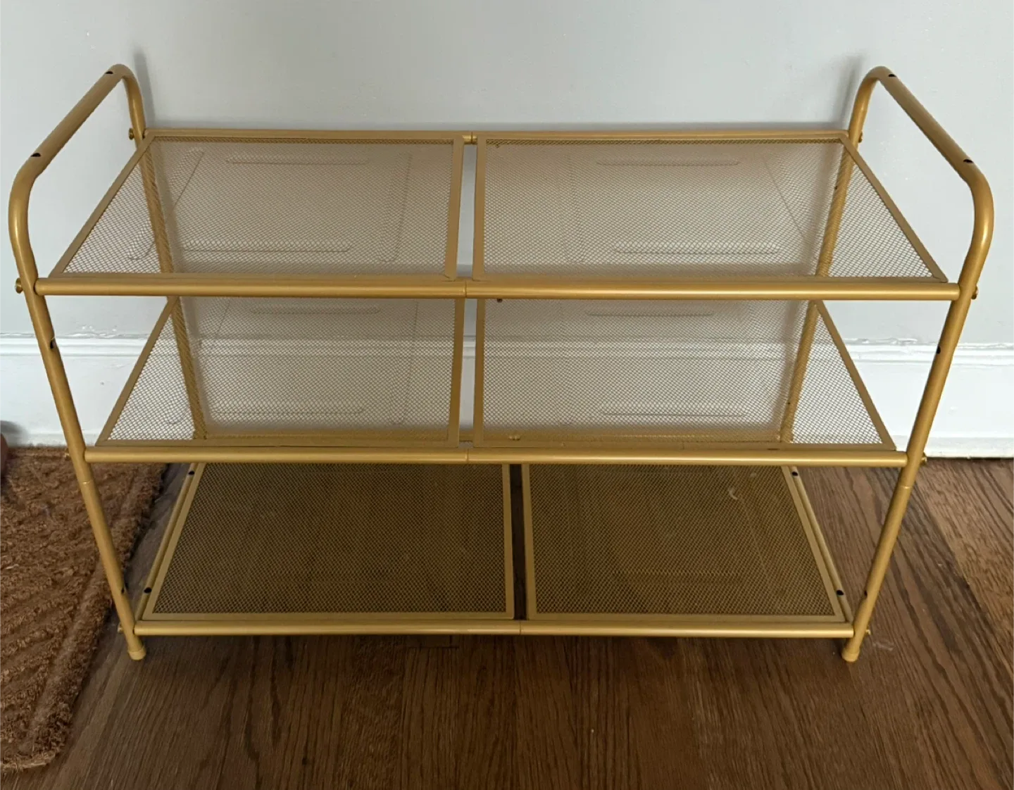 Gold Metal 3-Tier Shoe Rack image indicator(2)