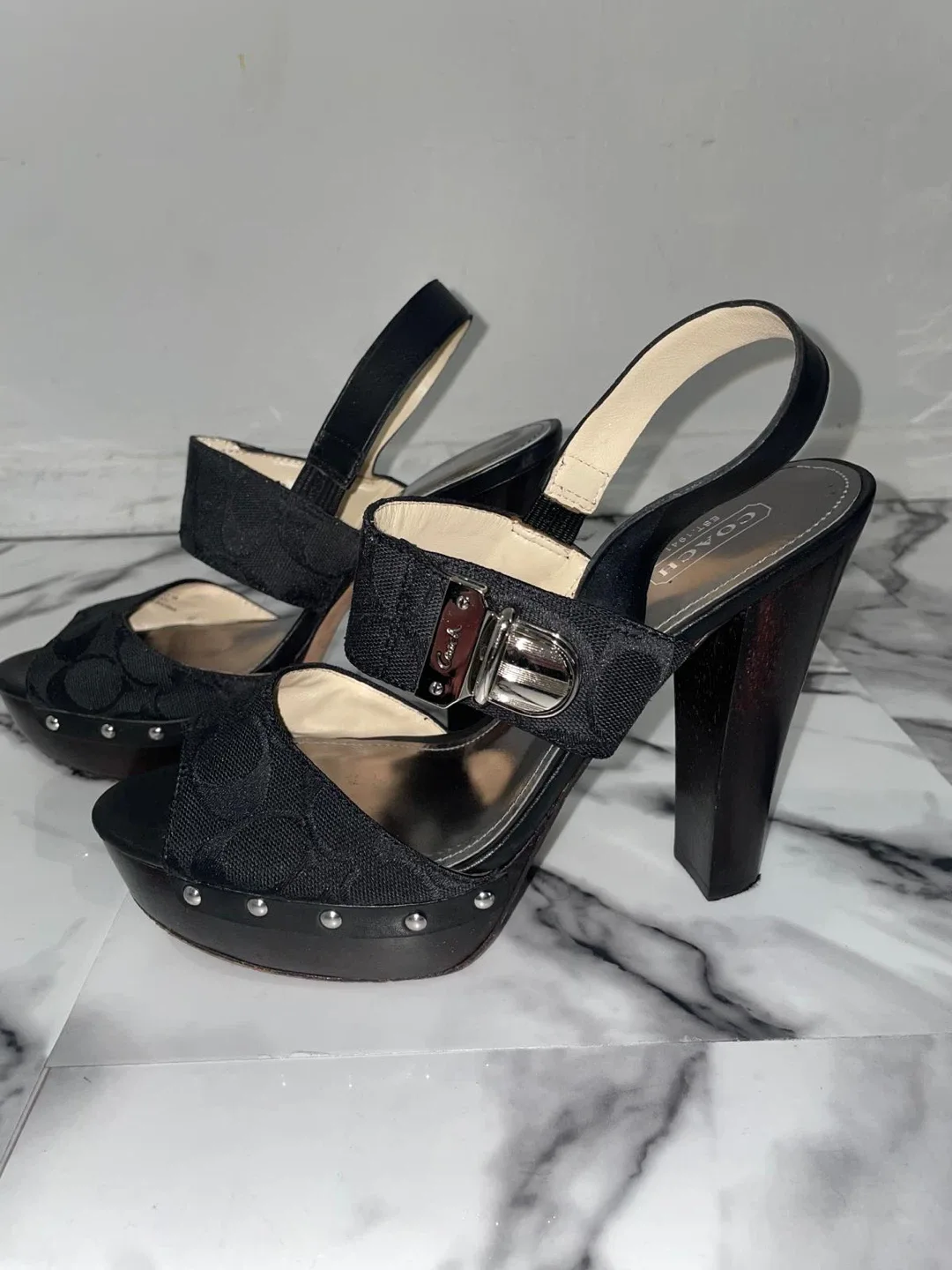 Coach Black Heels Size 9 thumbnail