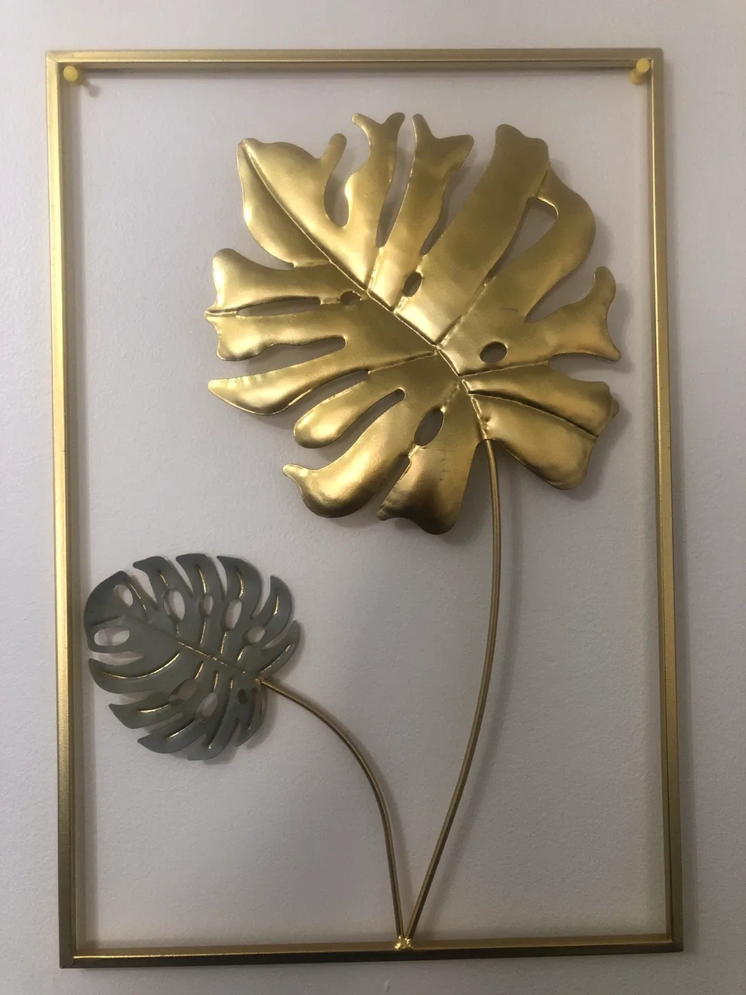 Metal Monstera Leaf Wall Art - Gold & Silver thumbnail