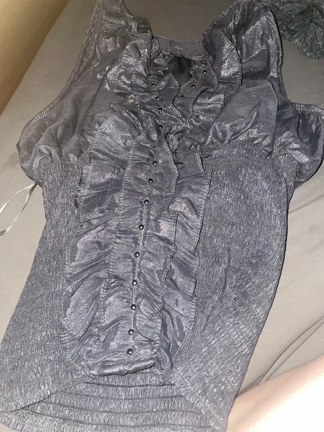 Black Ruffled Blouse sm thumbnail