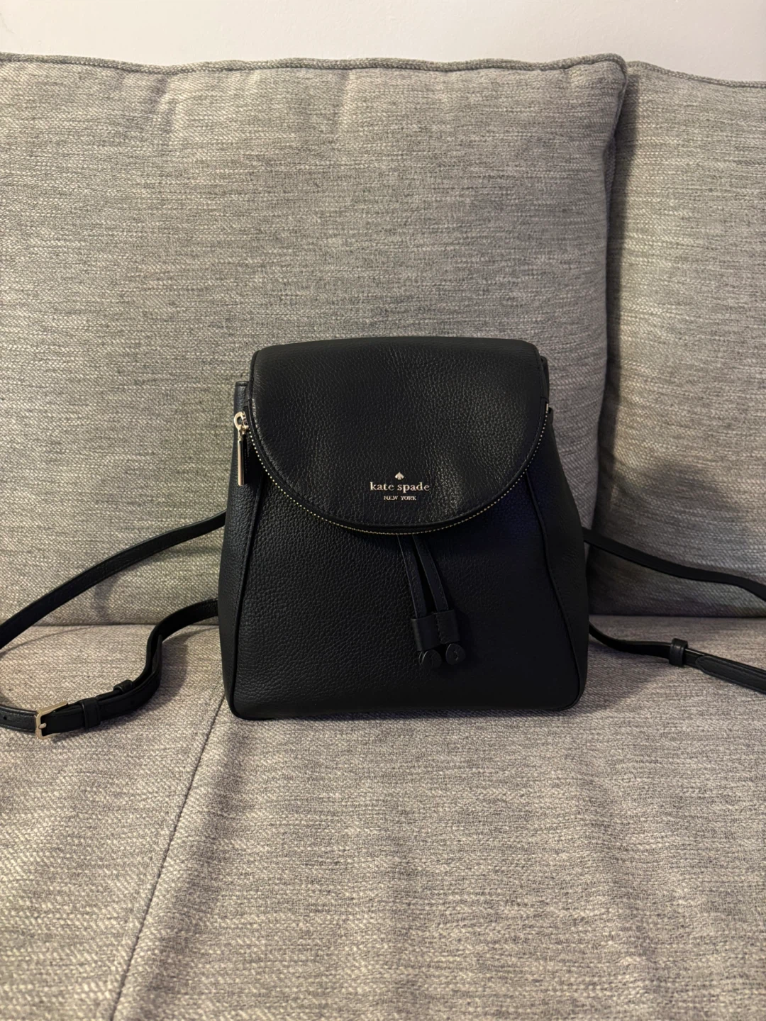 Kate Spade Black Leather Backpack