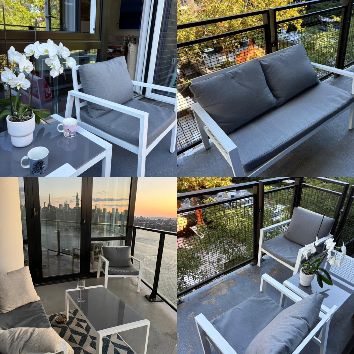 Soleil Jardin 4-Piece Aluminum Outdoor Patio Furniture Set