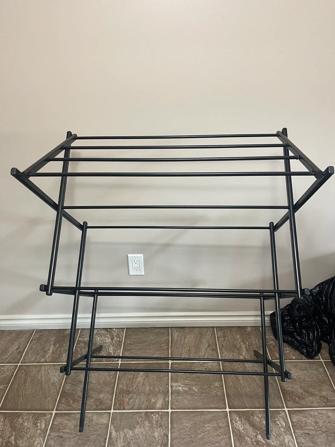 Black Metal foldable Clothes Drying Rack