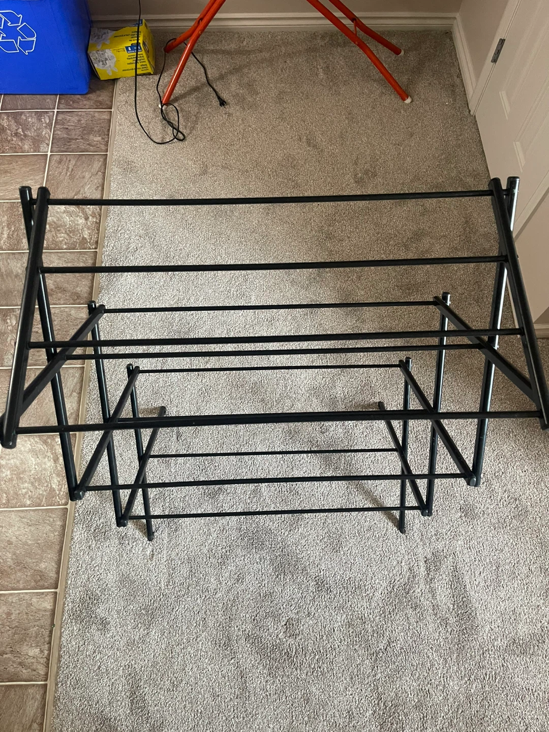 Black Metal foldable Clothes Drying Rack - photo 2