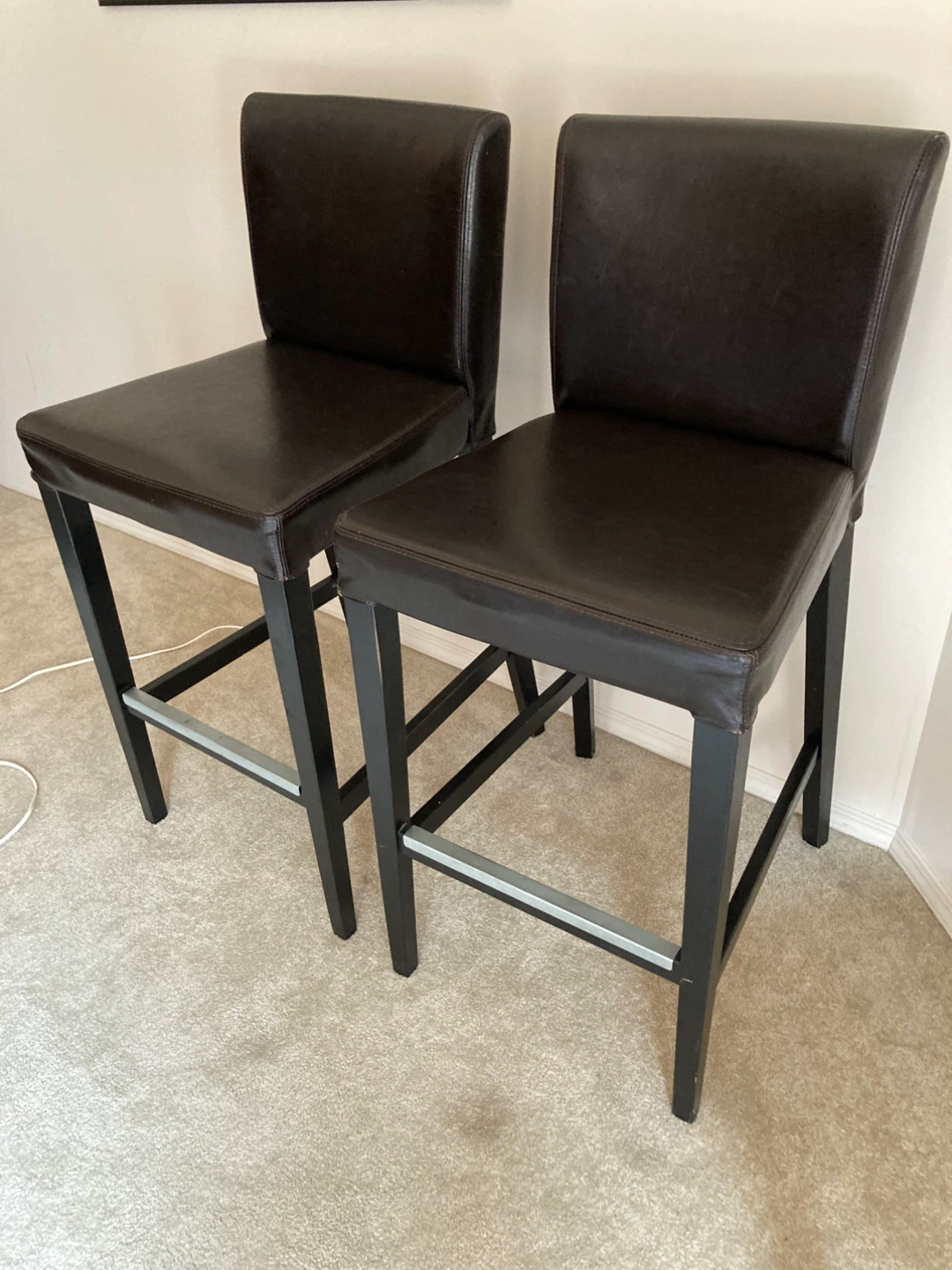 Faux leather barstools