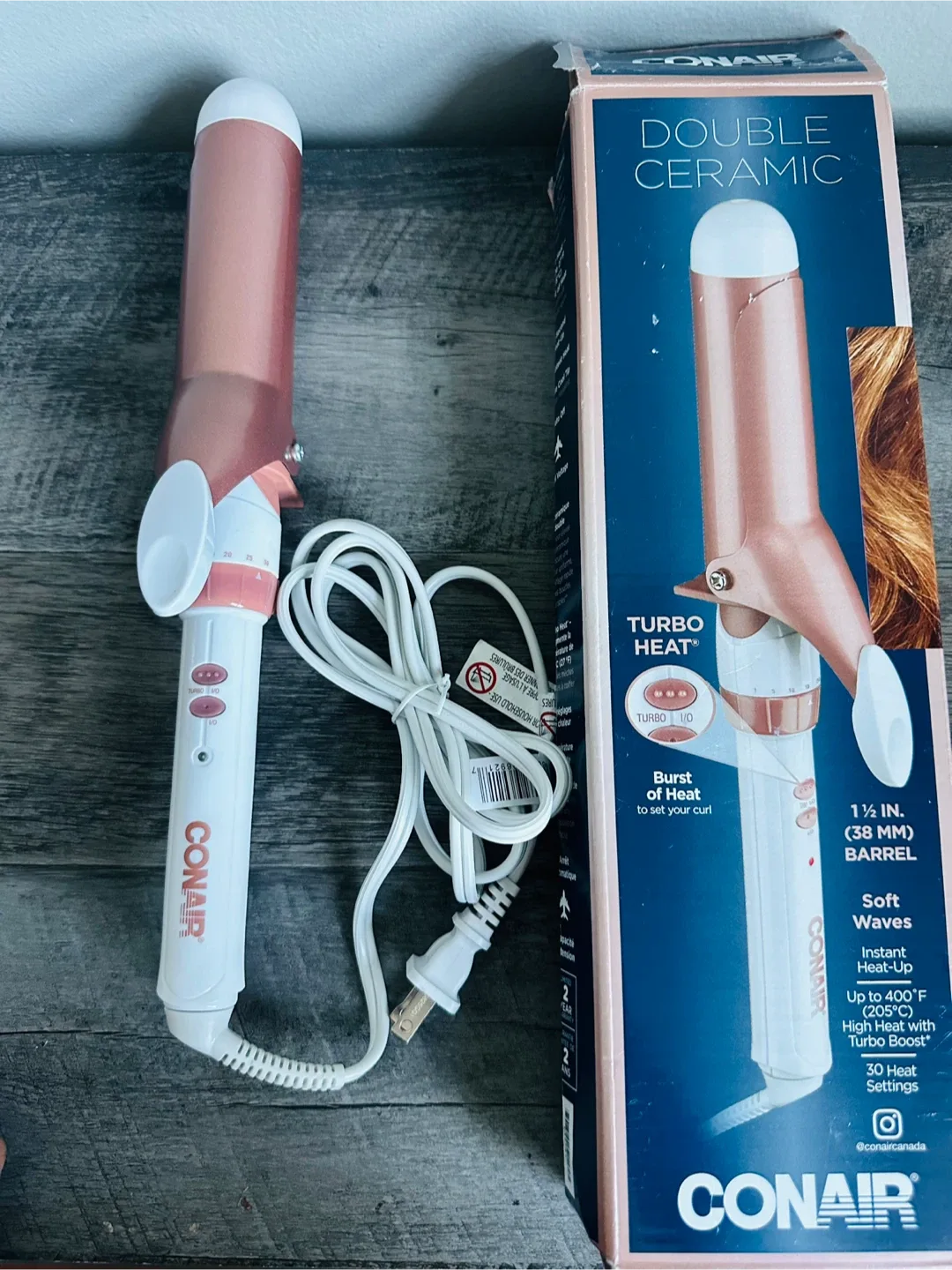 Conair Double Ceramic 1 1/2" Curling Iron thumbnail
