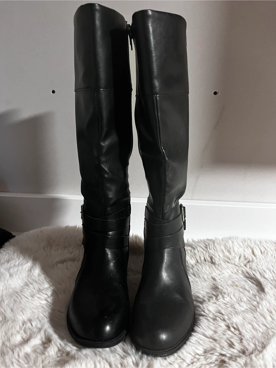 Black Knee-High Riding Boots