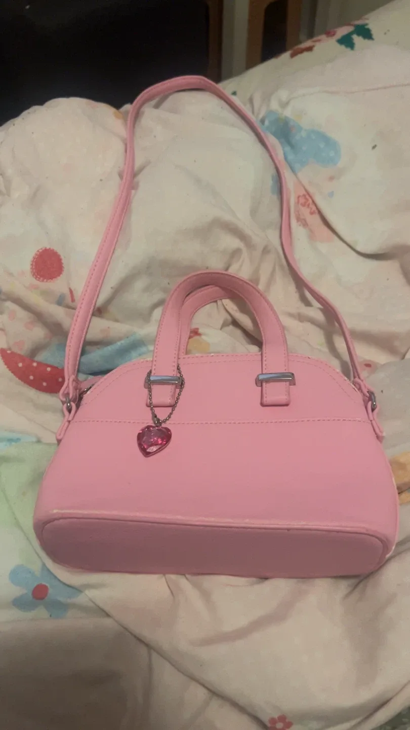 Pink Handbag with Heart Charm thumbnail