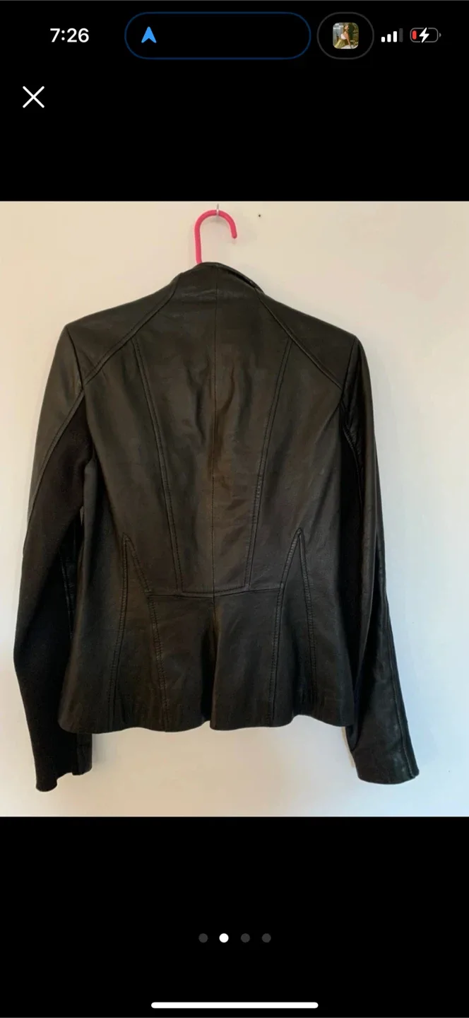 Danier Black Leather Jacket Size XS image indicator(2)